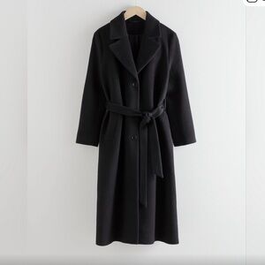 & Other Stories Classic Black Wool Coat